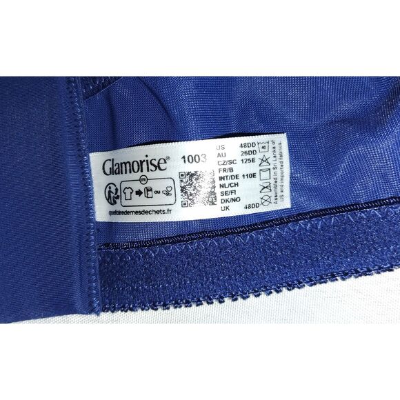 Glamorise MagicLift Minimizer Bra Wireless Size 48DD Blue Full Figure Plus Size - Picture 4 of 6
